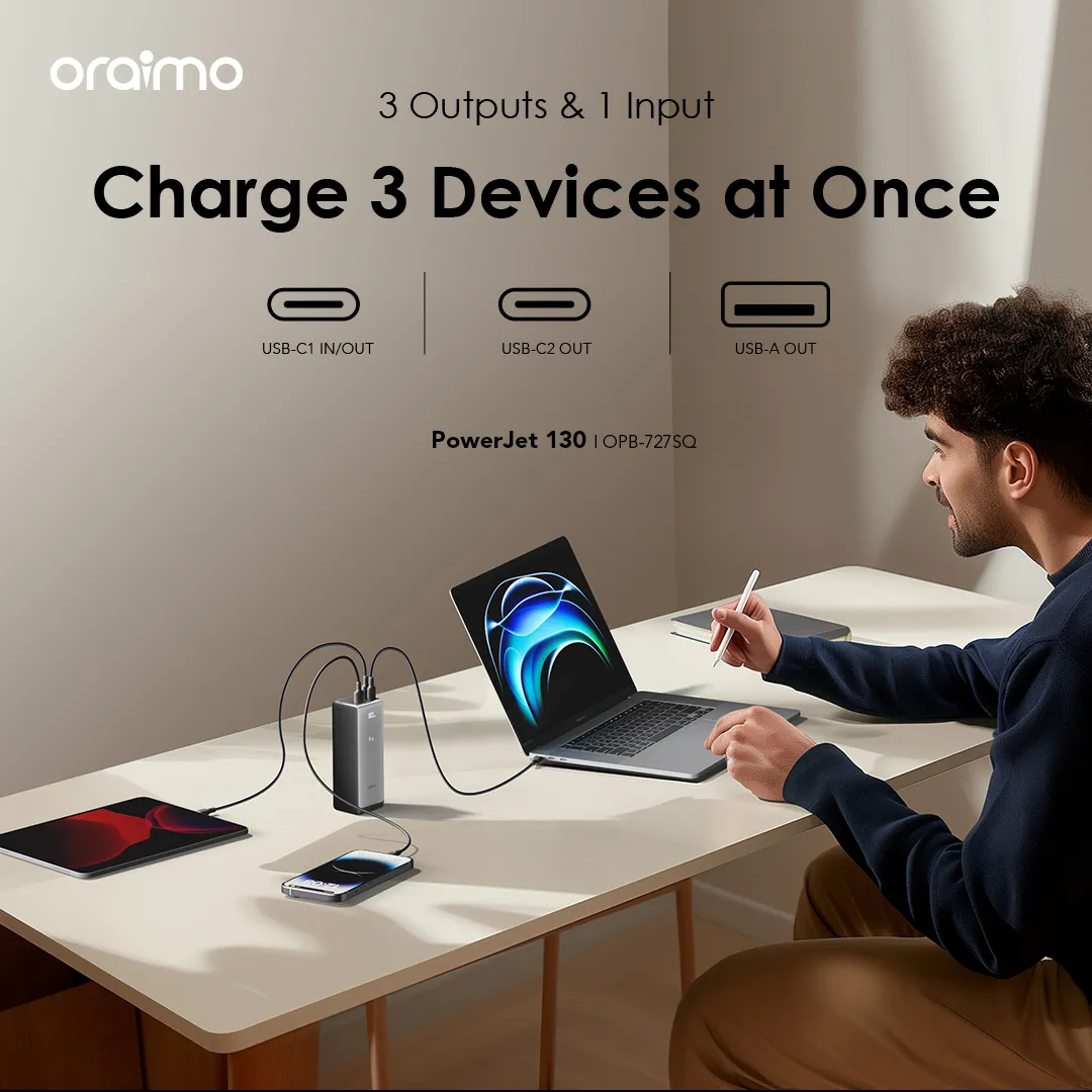 oraimo PowerJet 130 — Power Bank 27600mAh | Charge Rapide PC 130W | Livraison Gabon | Kadmarket
