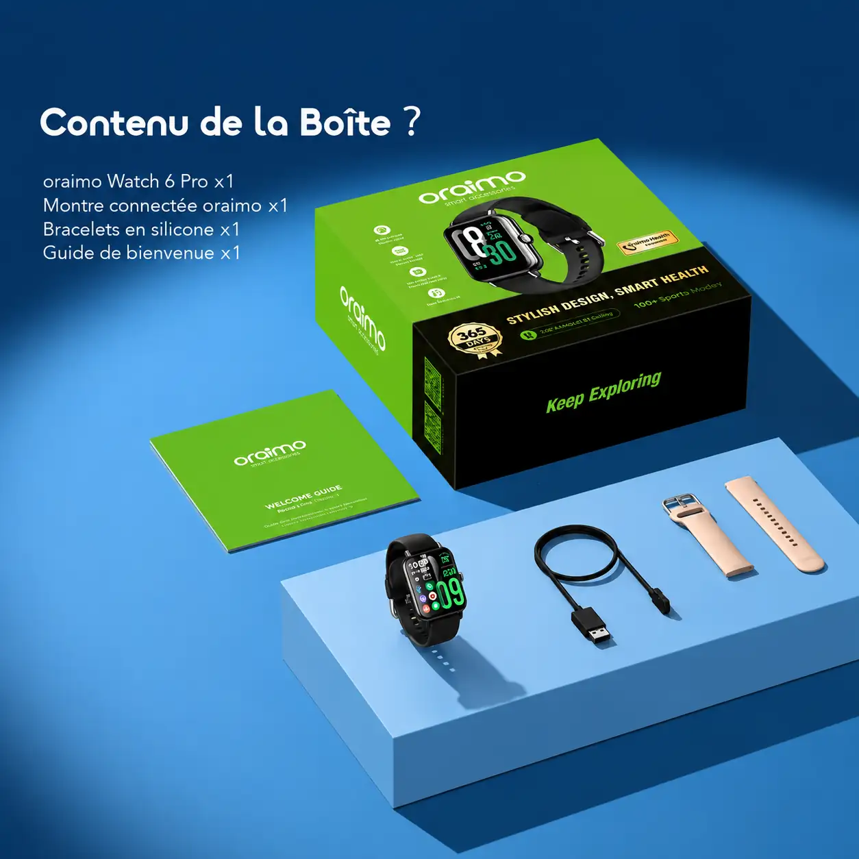 Montre Oraimo Watch 6 Pro — Cadrans IA | Écran 1,69" | Appels Bluetooth | Livraison Gabon | Kadmarket Kadmarket