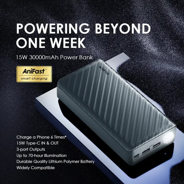 Chargeur Oraimo PowerBox 300 Lite 30000mAh 15W — Batterie Externe Haute Capacité | Livraison Gabon | Kadmarket