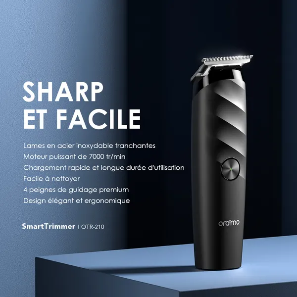 Oraimo SmartTrimmer Home OTR-210 — Tondeuse sans fil | Moteur 7 000 tr/min | 90 min d’autonomie | 4 sabots | Livraison Gabon | Kadmarket
