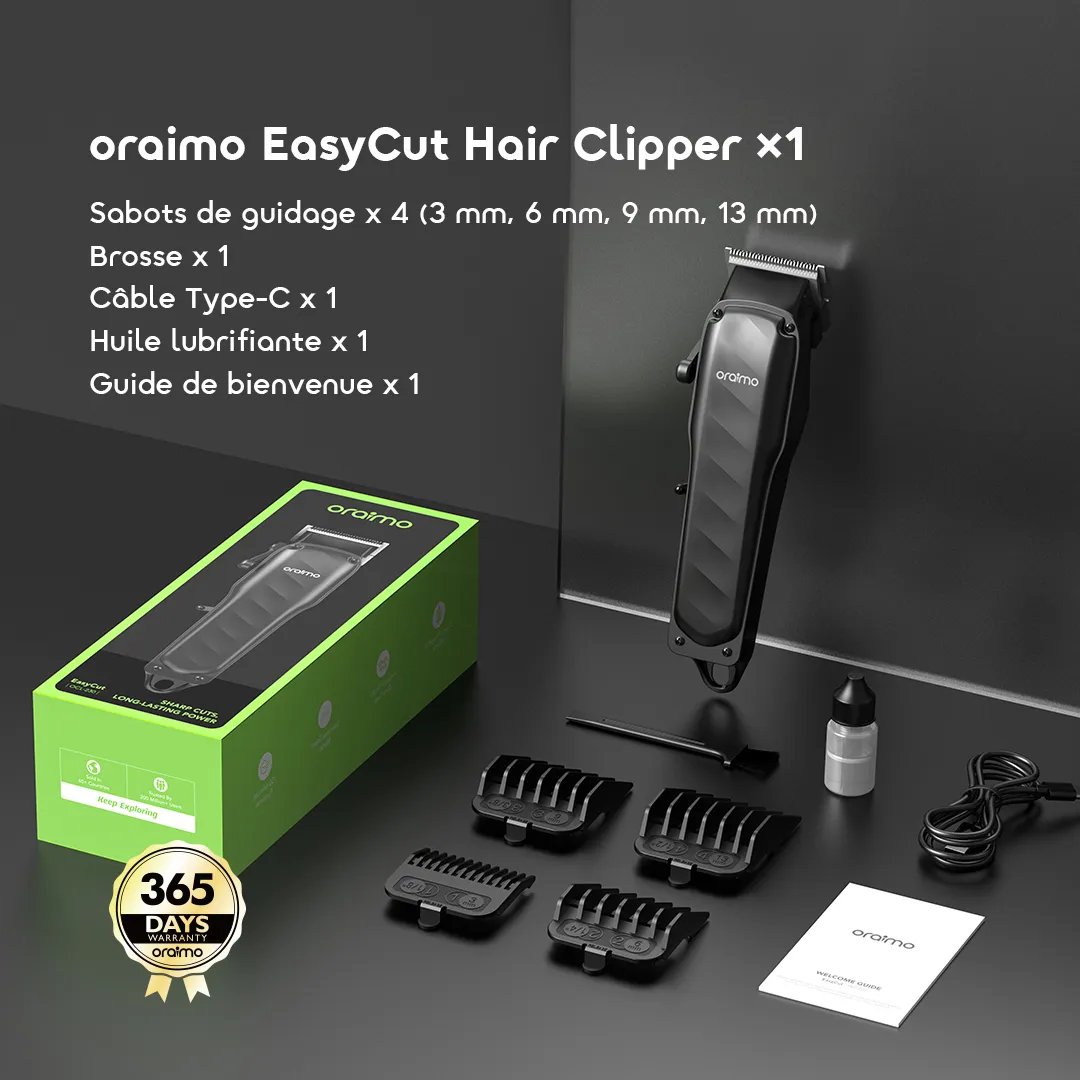 Oraimo EasyCut OCL-230 – Tondeuse à cheveux super puissante et réglable | Livraison Gabon | Kadmarket