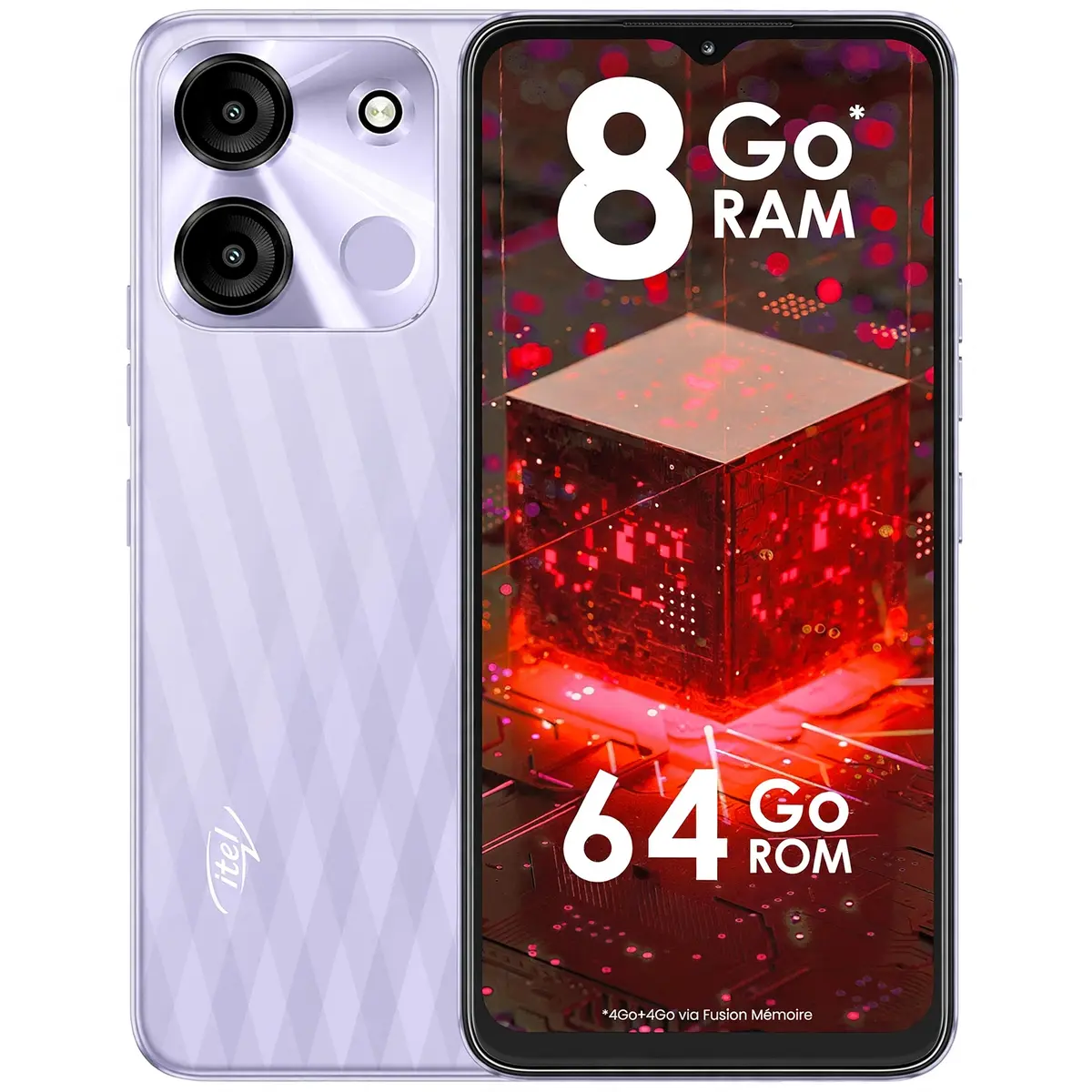 itel A60s — Écran 6.6'' HD+ | 64Go + 6Go RAM | Batterie 5000mAh | Face Unlock & Empreinte digitale | Livraison Gabon | Kadmarket
