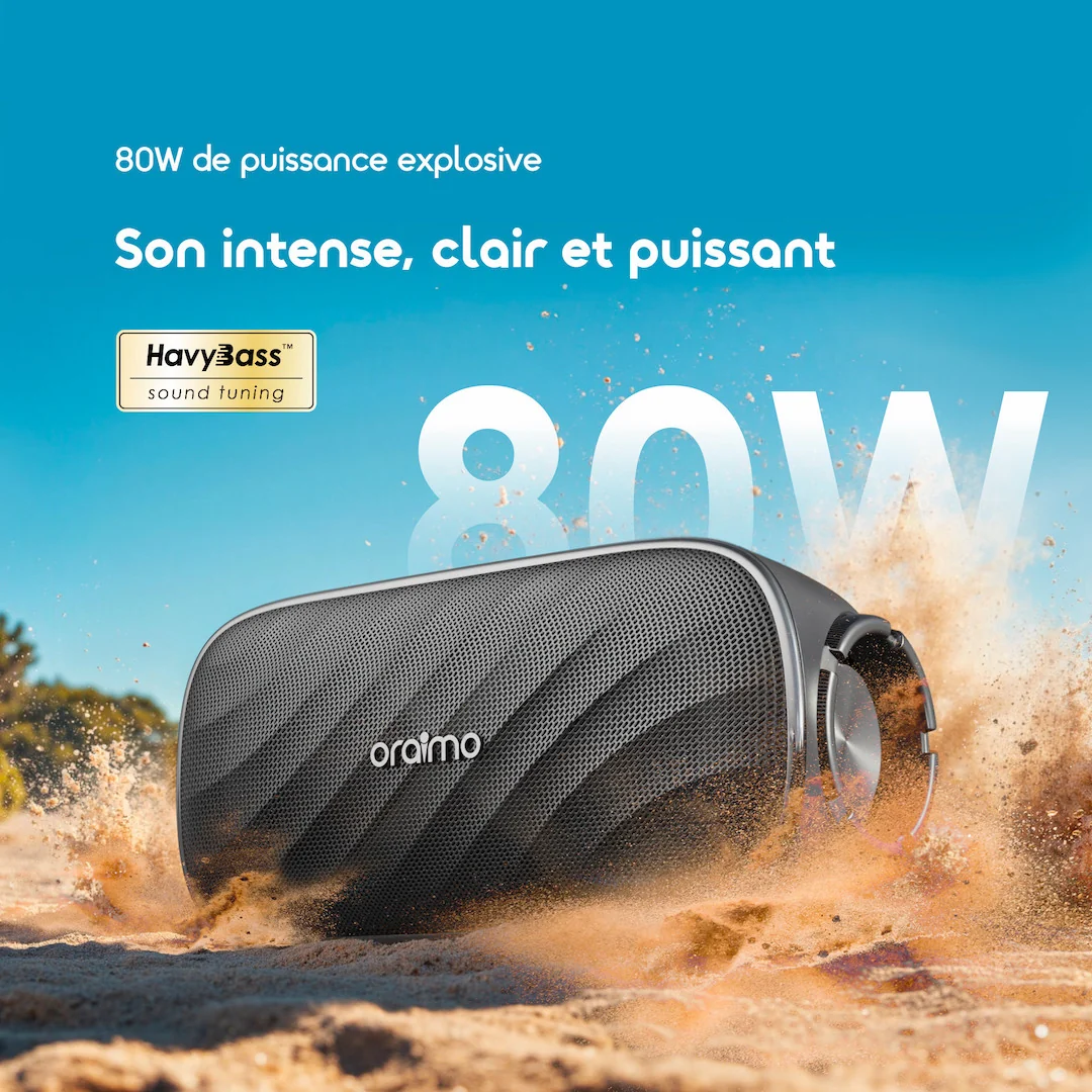 Oraimo SpaceBox Pro — | Baffle   Speaker  | Enceinte Bluetooth 80W | Son surround 2.1 | Jeux de lumières | Mode Karaoké | Livraison Gabon | Kadmarket