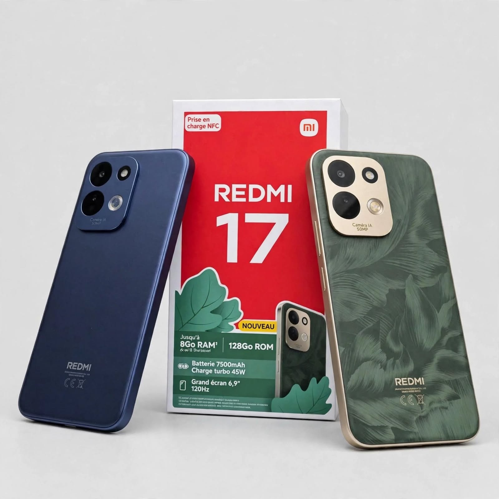 Redmi 17 — Écran 6,9" 120Hz | 256Go+8Go RAM | Caméra 50MP | Batterie 7500mAh Charge 45W | Livraison Gabon | Kadmarket