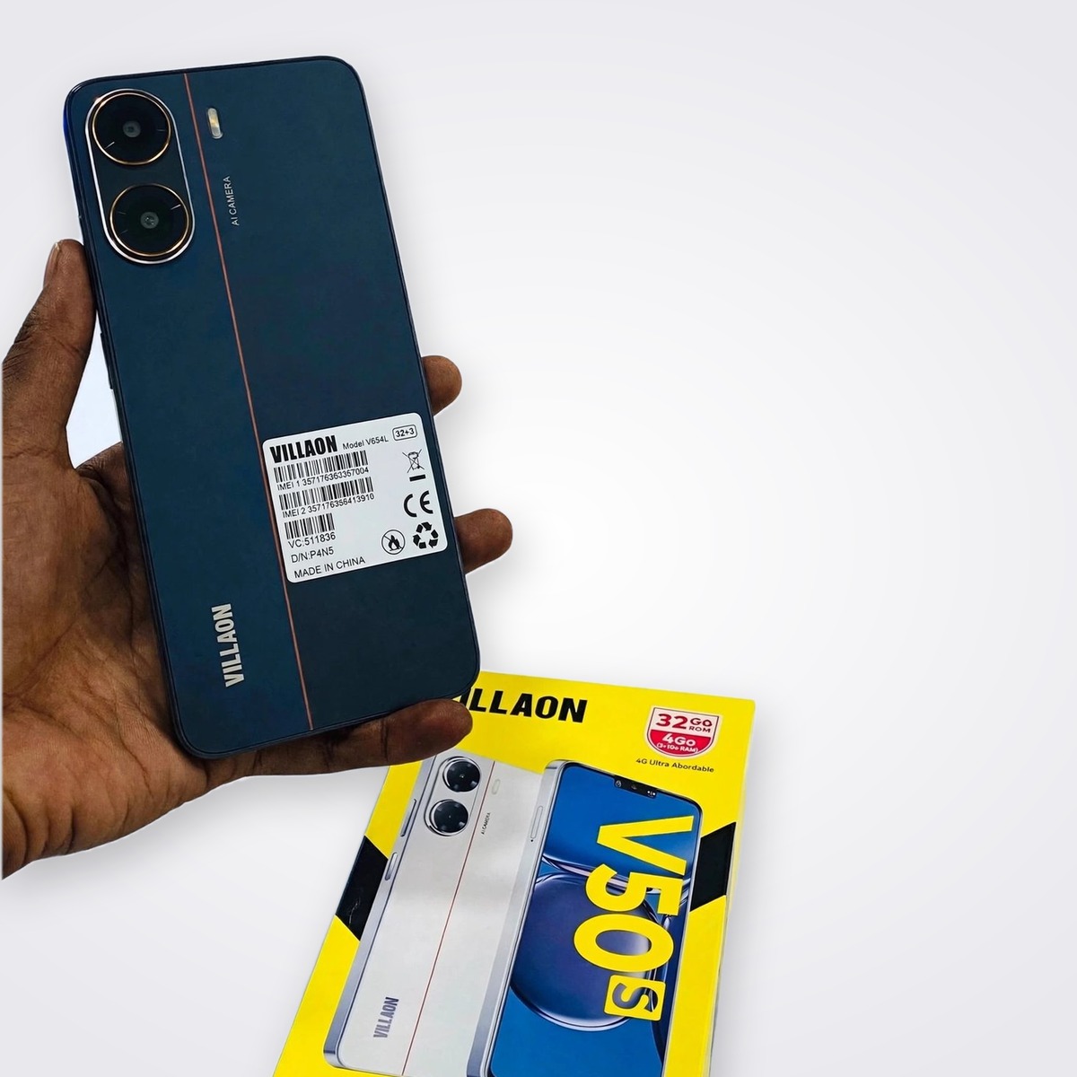 Villaon V50s — Écran 6,52" HD+ |4Go RAM 32 Go | Android 14 Go | 4G Double SIM | Livraison Gabon | Kadmarket