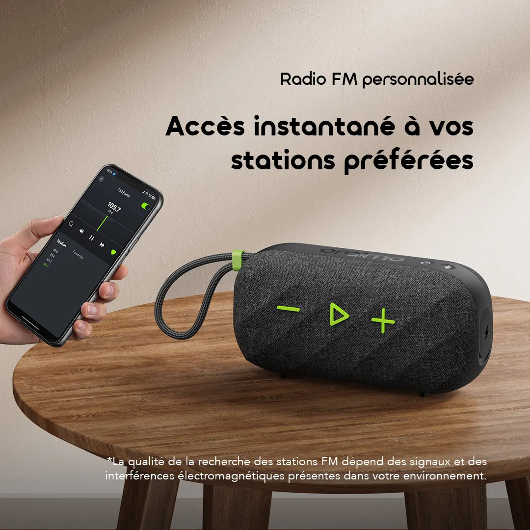 Oraimo SpaceBox Active OBS-680 — Enceinte Bluetooth 25W | HavyBass™ | 14h d'autonomie | Étanche IP55 | Livraison Gabon | Kadmarket
