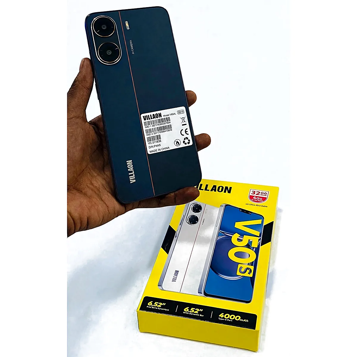 Villaon V50s — Écran 6,52" 90Hz | 32 Go + 3 Go RAM | 4G Double SIM | Garantie 6 mois | Livraison Gabon | Kadmarket
