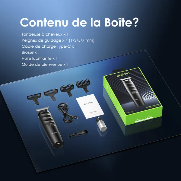 Oraimo SmartTrimmer Home OTR-210 — Tondeuse sans fil | Moteur 7 000 tr/min | 90 min d’autonomie | 4 sabots | Livraison Gabon | Kadmarket