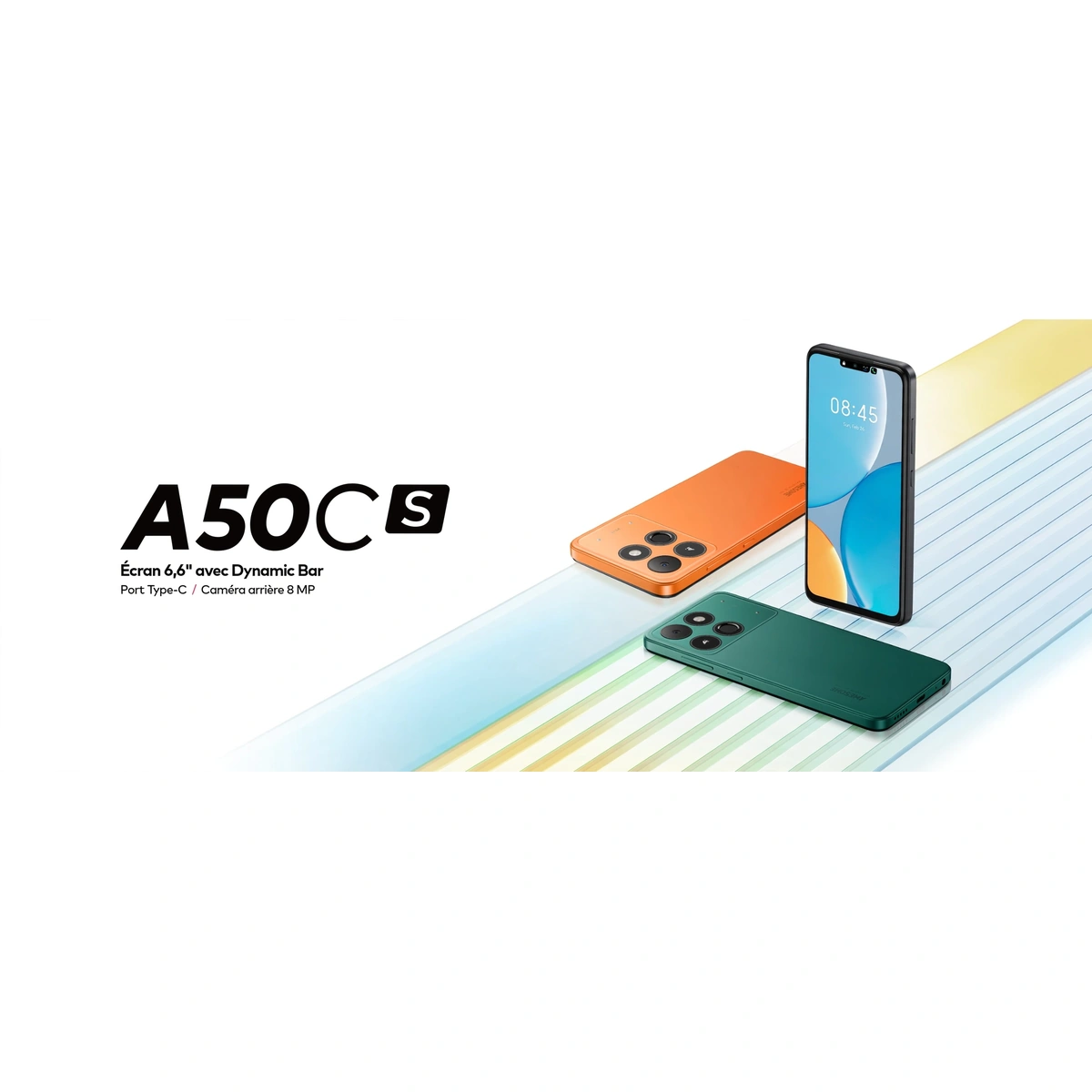 itel A50Cs — Écran 6.6'' qHD+ | 64Go + RAM extensible à 4Go | Batterie 4000mAh | Empreinte digitale & Face ID | Livraison Gabon | Kadmarket