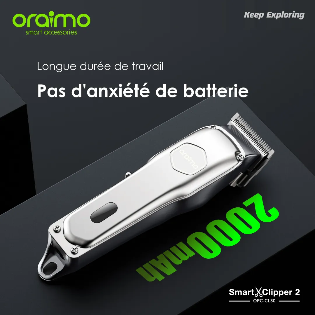 Oraimo SmartClipper2 OPC-CL30 – Tondeuse à cheveux professionnelle rechargeable | Kadmarket